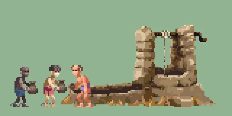 Slaves at the waterhole
