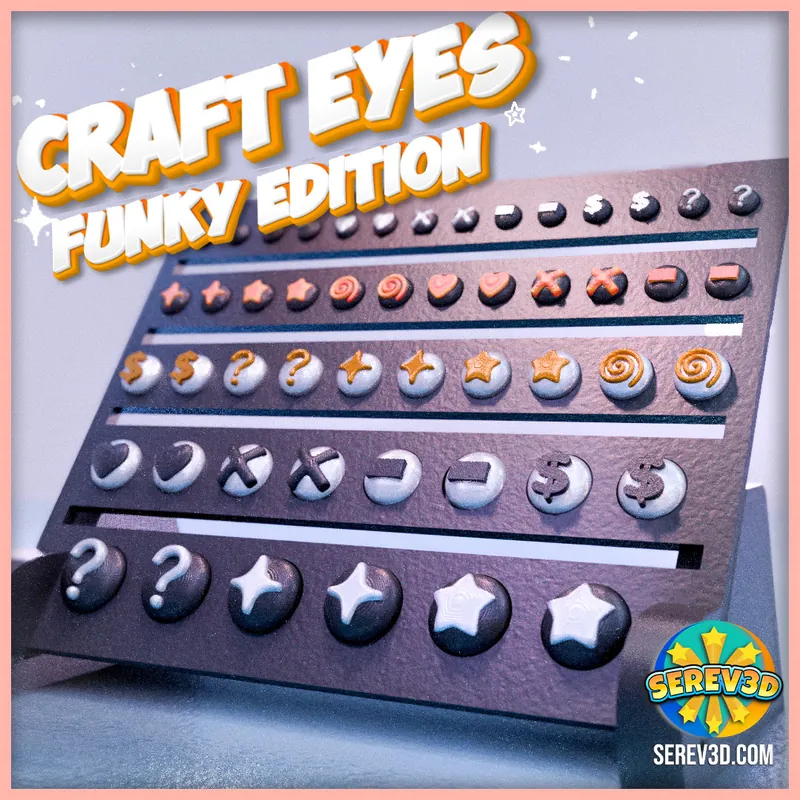 👁️✨Serev3D Printable Craft Eyes – Funky Edition!