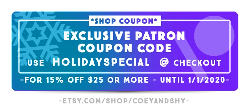[SFW] PATREON HOLIDAY COUPONS!