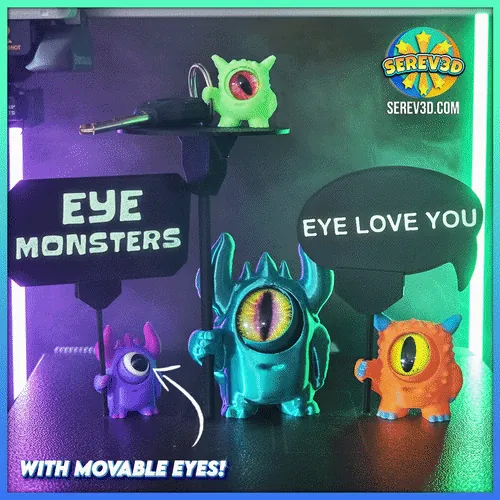 👁️👾 Eye Monsters (Movable eyes + sign holders + stacker game!)