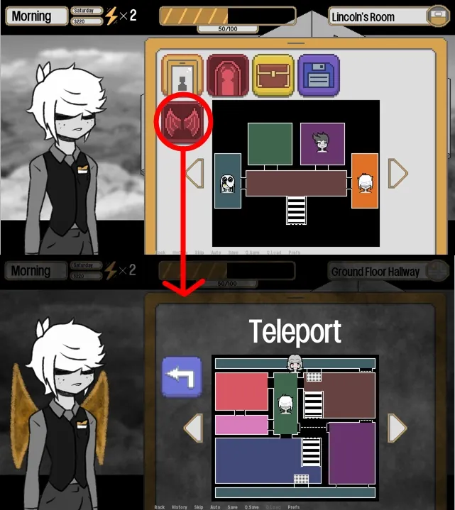Teleporting to the girls