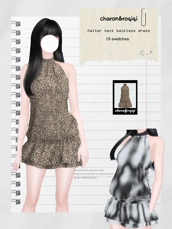 [charon&roqiqi]Halter neck backless dress
