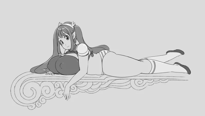 Sketch: Busty Adventure Cutie
