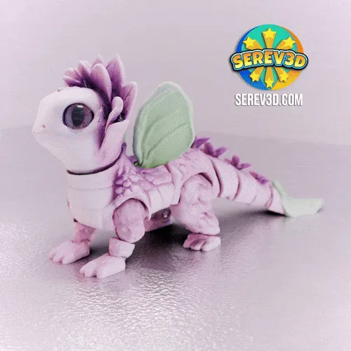 Lilac Flower Dragon (Fully Articulated Posable Dragon)