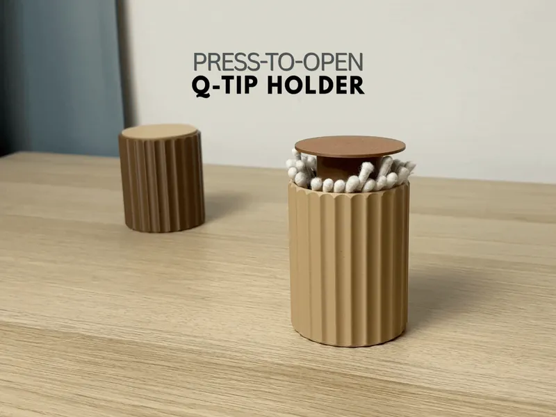 Pop-Up Q-Tip Holder | Press-to-Open Organizer