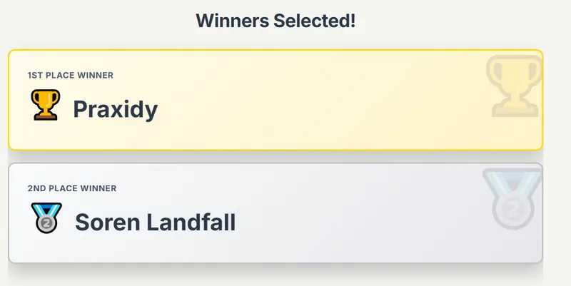 Monthly Raffle Winners (September)!!