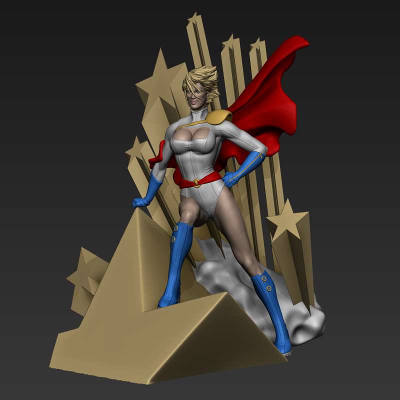 WIP 03 Power Girl full character + bust