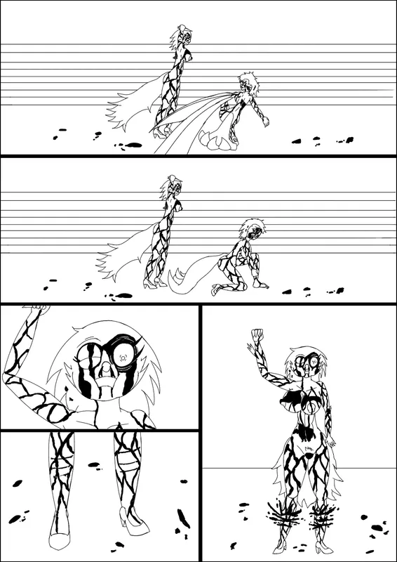 Fem Stolas VS Killer Stella Death Match pag 55 (sketch & final outline)