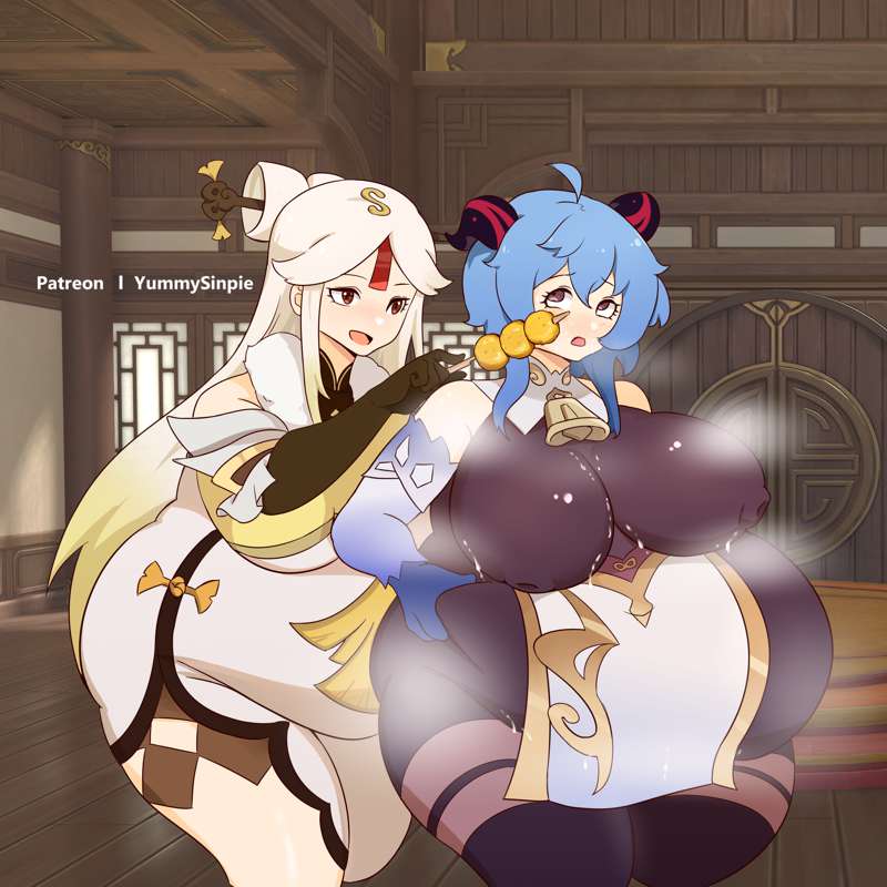 Ganyu Alts (Mora Food! p2) [NSFW, Burp, Sweaty, Preg]