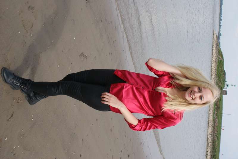 Satin blouse in the cold river this weekend