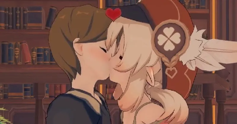 Timmie x Klee kissing