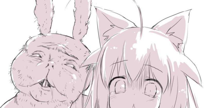 ももちに最新のおもちゃをおすすめするうさぎ