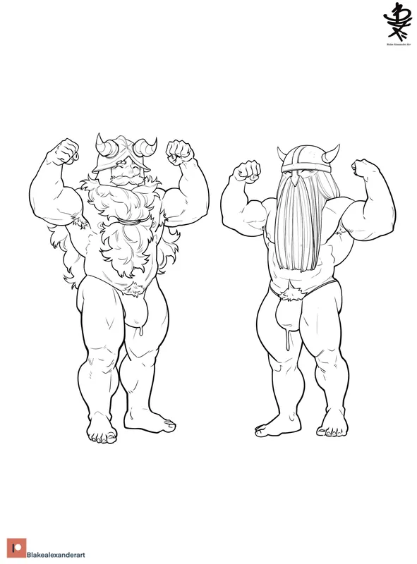 Thick Laios, and Senshi flexing with Eisen line art