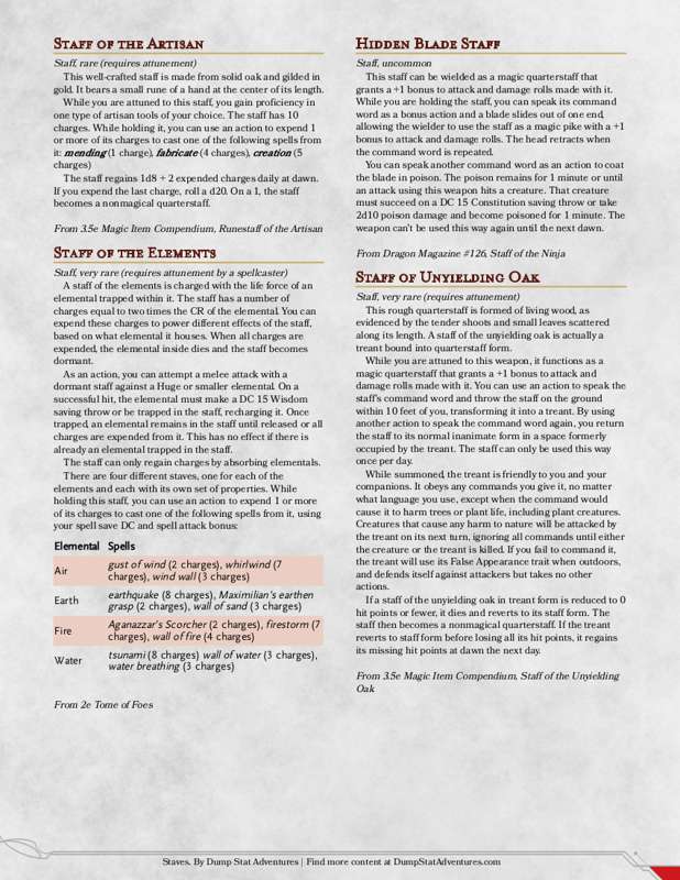 Magic Item Monday - Staves
