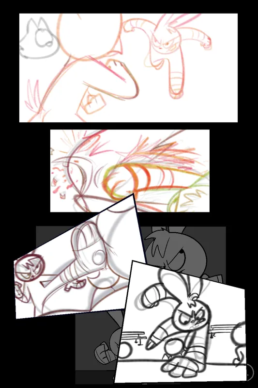 Comic WIPs (Cocoa + Cuddle Punch)