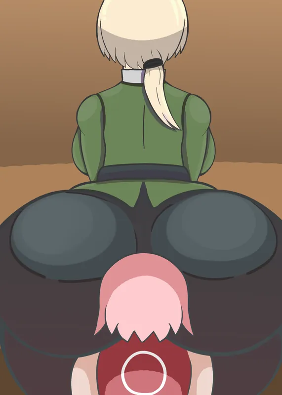 Sakura getting smothered by Tsunade's Fat Ass (Non-gas)