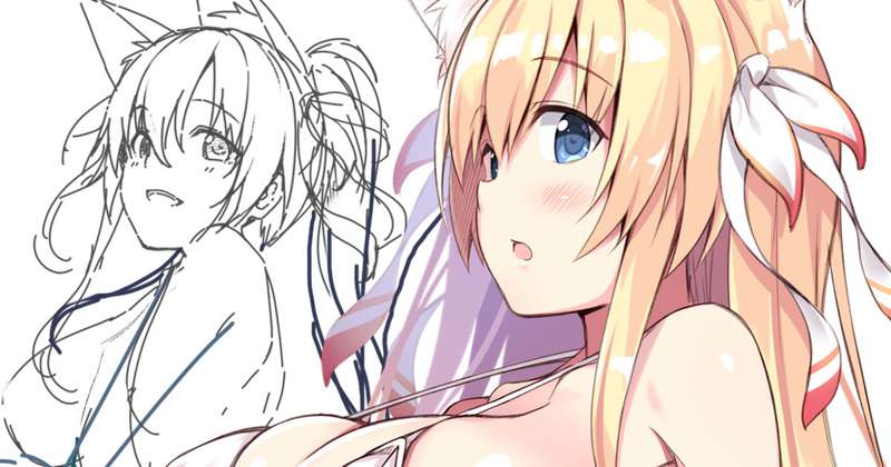 C94の水着このはと製作中ラフ