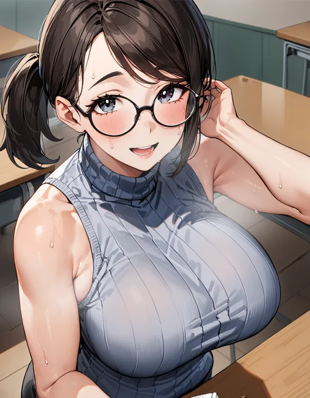 [NSFW] Teacher during the rainy season. / [R18] 梅雨時期の先生 (11pic)