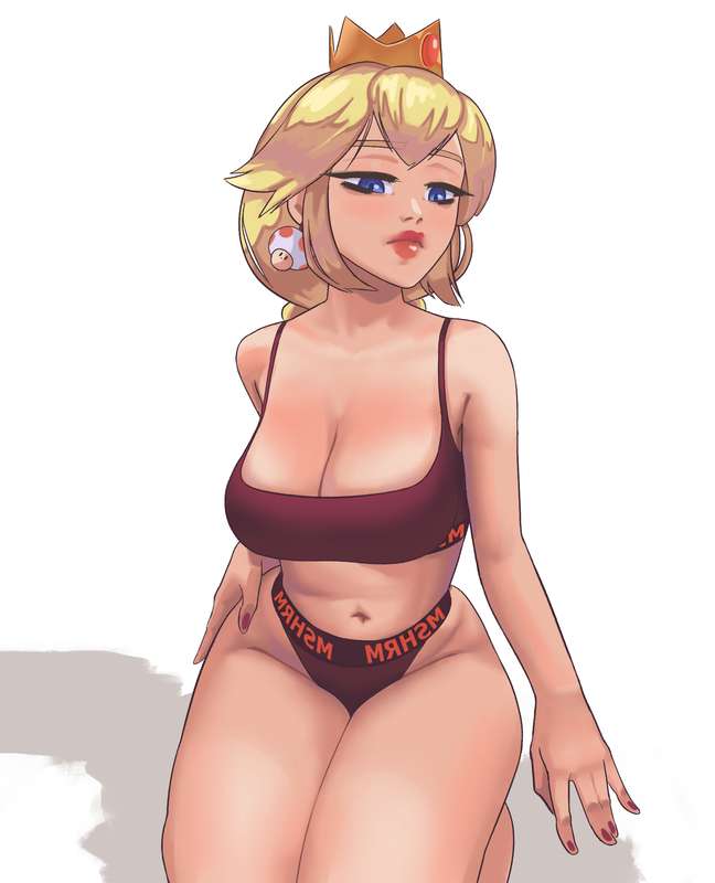 Peach trying some underwear (Toad is thirsty)
