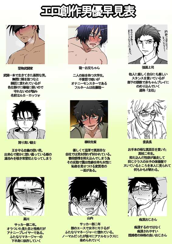 エロ創作男優早見表