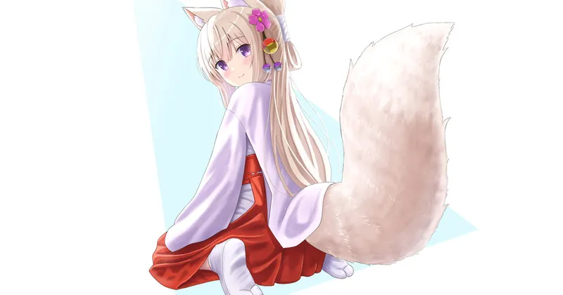 斜め後ろからの狐よゐちゃん イラストセット＋イラストデータ🎁
