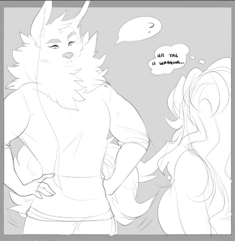 "His tail is wagging..."