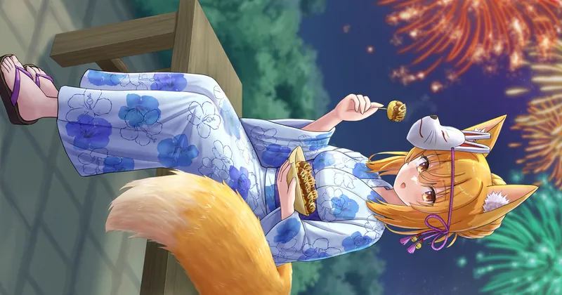 浴衣姿の狐芭狗ちゃん　画像セット🎁