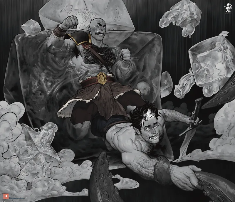 Grog and Fjord VS The Gelatinous Cube (Clothed version)