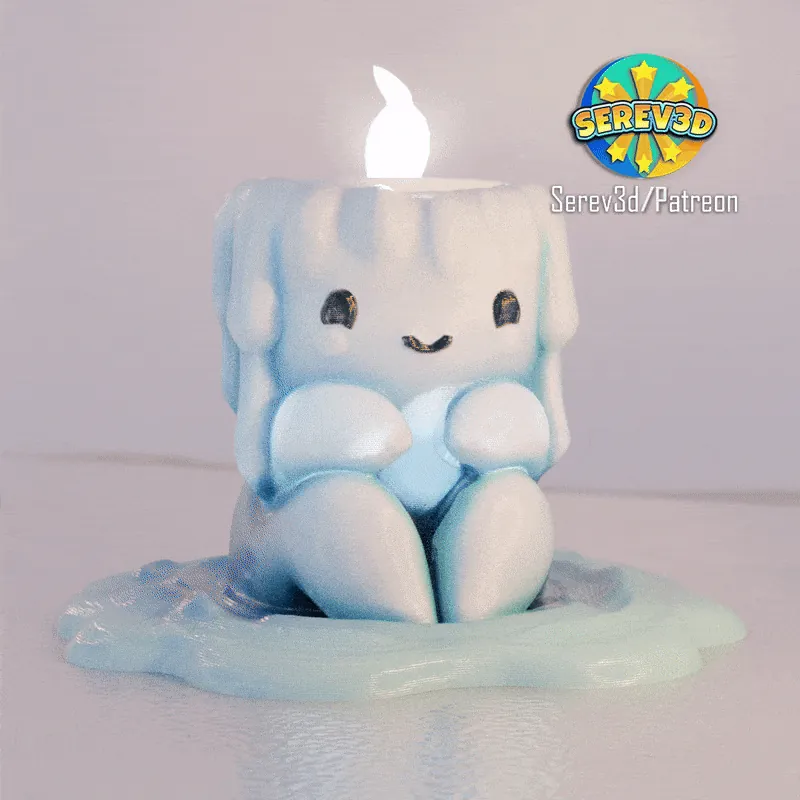 Cute Melting Ice Candle holder! (from the Serev3D Cute Candles Collection)