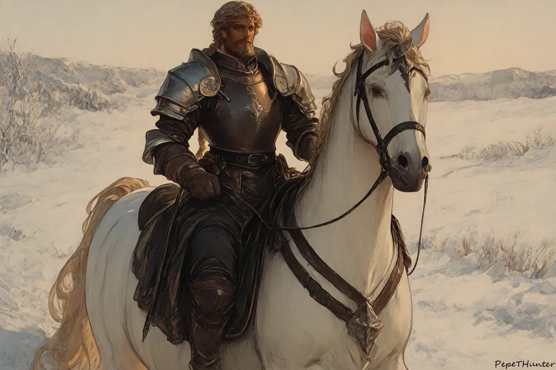 Nord riding a horse