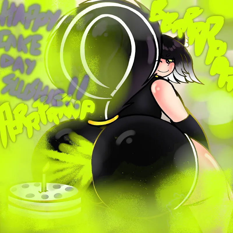 Skunk Slushie Farting on Birthday Cake 