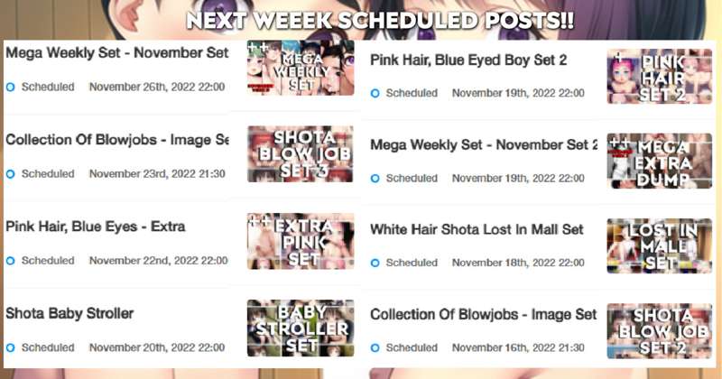 November's Schedule!