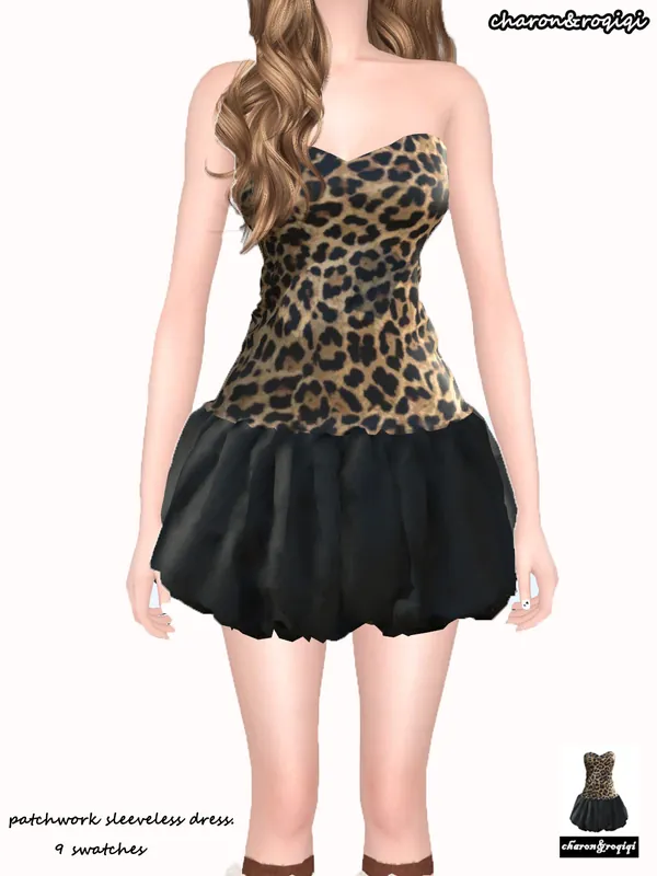 patchwork sleeveless dress[ public ]