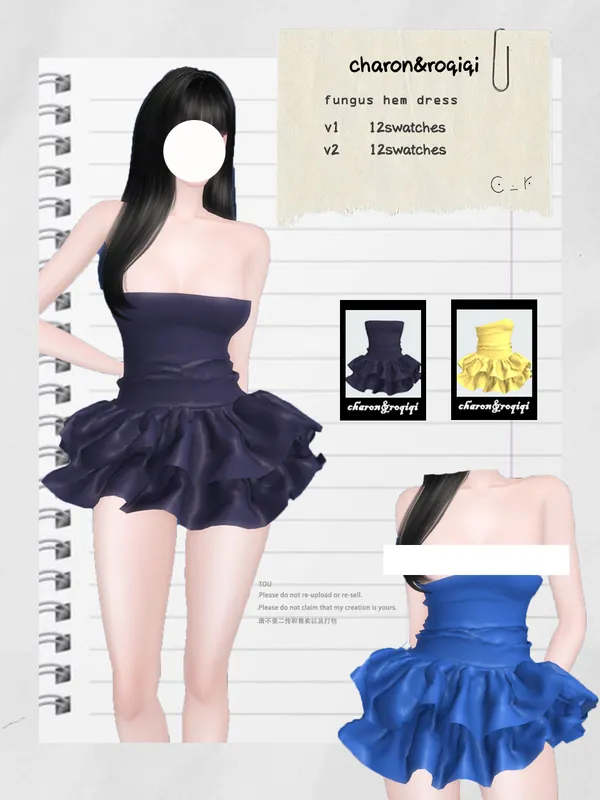 [charon&roqiqi]fungus hem dress