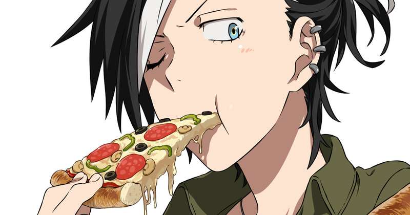 ピザ食ってるブラックフード　メイキング