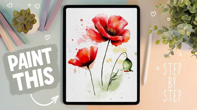 Paint Watercolor Poppies