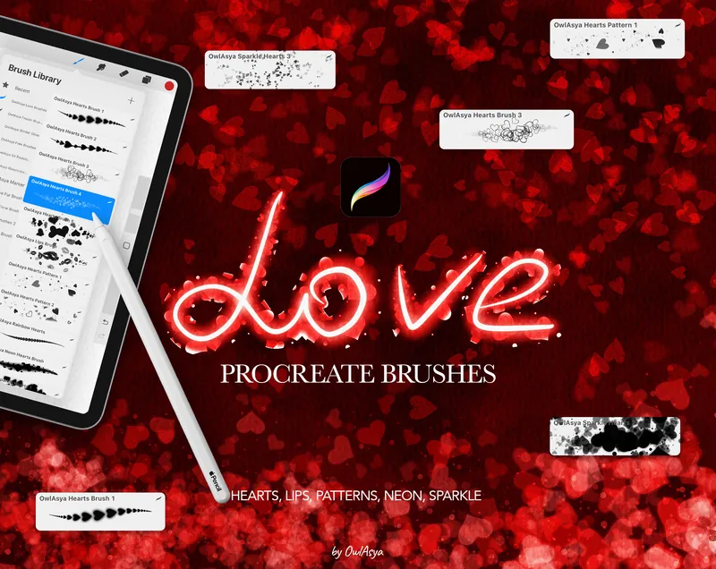 Love Procreate Brushes Set