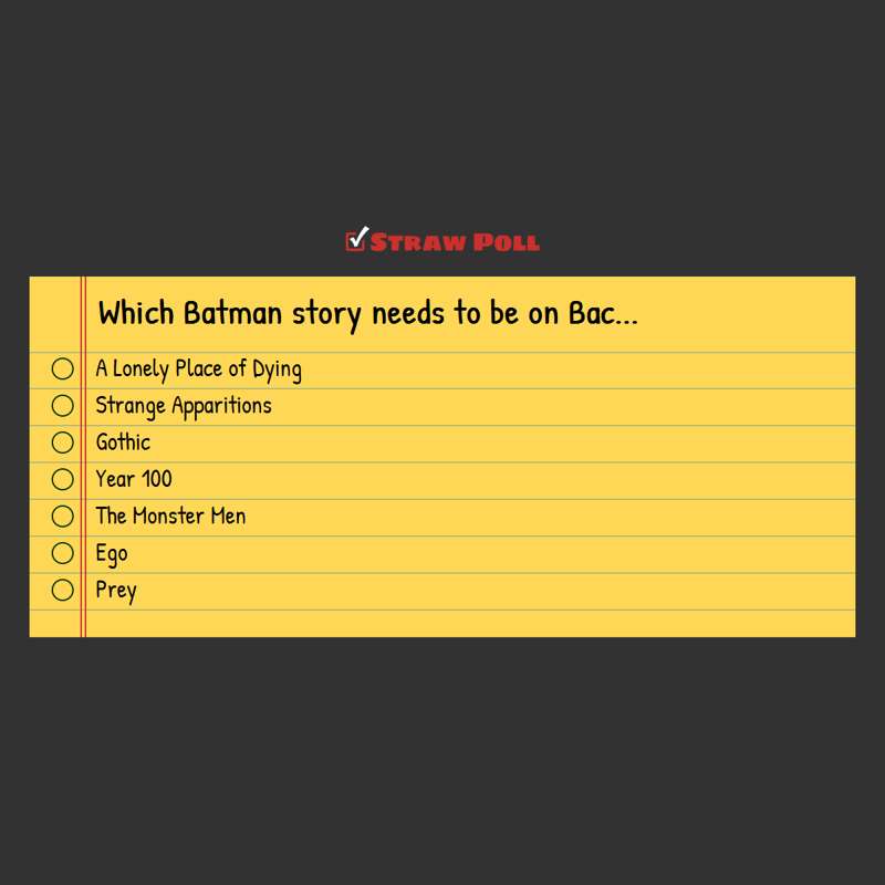 Batman Back Issues poll!