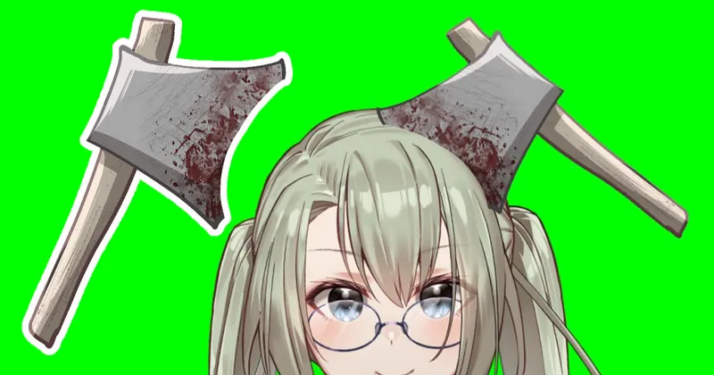 【配信素材】血の付いた手斧【VTSなどに】