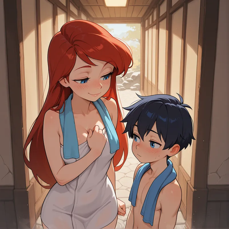 Set: Ariel and brat at the Onsen (109 Images)