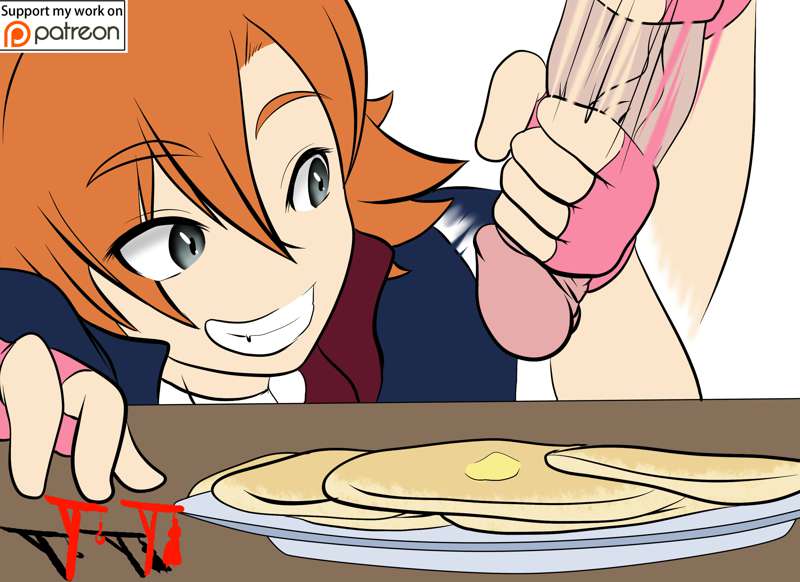 milking a syrup for her pancake