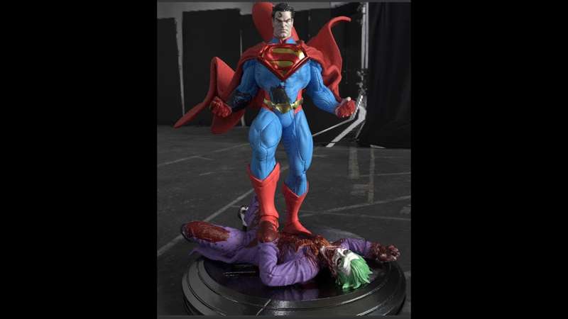  previews print 33cm "Injustice - Superman Kills The joker" 3d diorama 