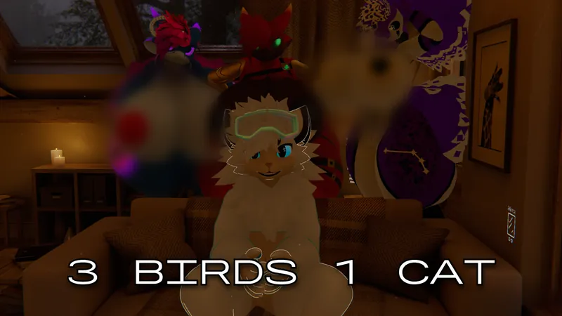 3 Birds 1 Cat