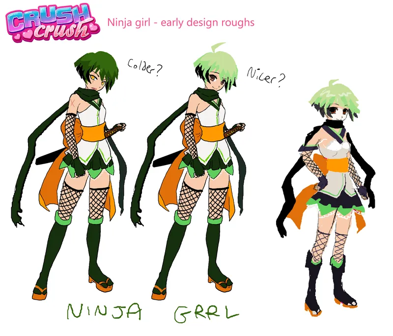 Ninja girl - roughs