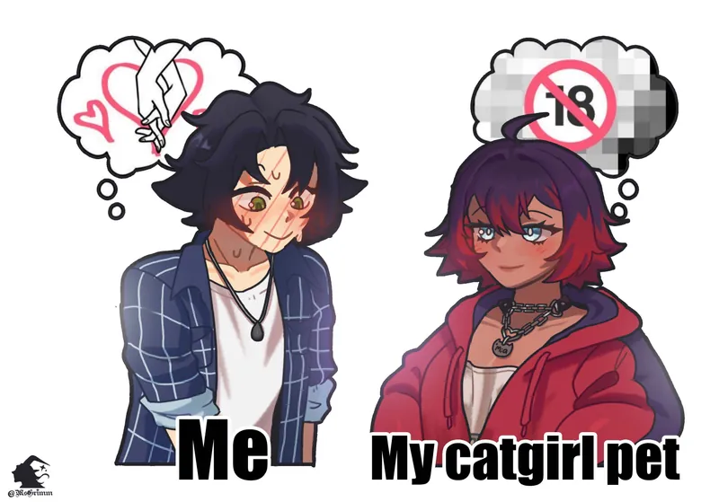Silly Oliver and Mia Meme Art