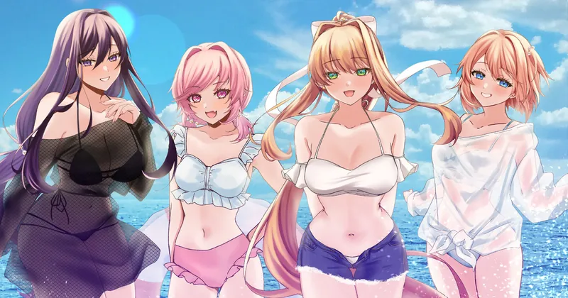 壁紙用DDLC夏イラスト【無料公開】