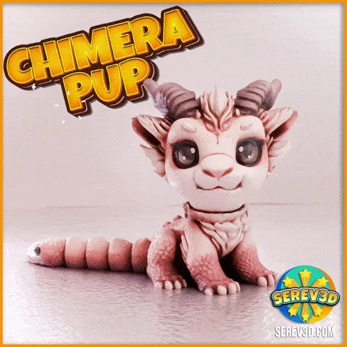 Chimera Pup (Articulated Mythological Figurine)🦁🐐🐍