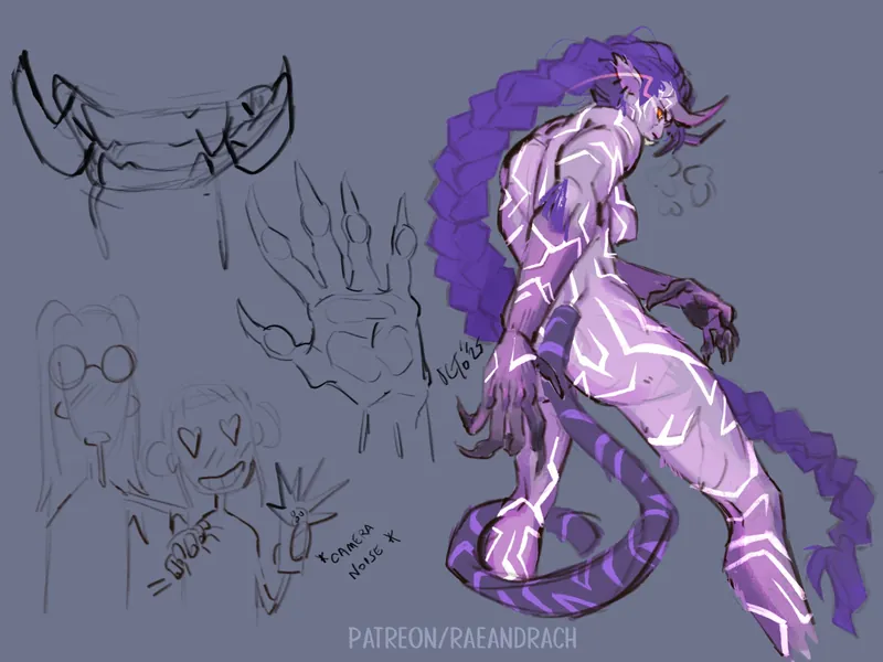 Nsfw polytrix Rumi heat Rumi demon form sketches 
