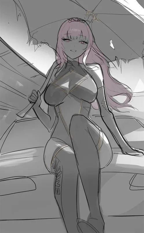 Mori Calliope Racequeen Sketch