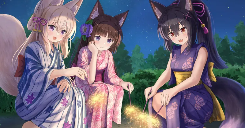 浴衣三人娘　画像セット🎁